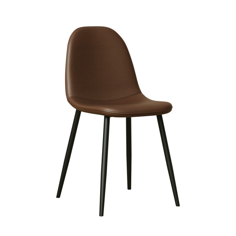 Modern Dining Chairs With Soft Upholstered Seat, Spoon Shape Design
