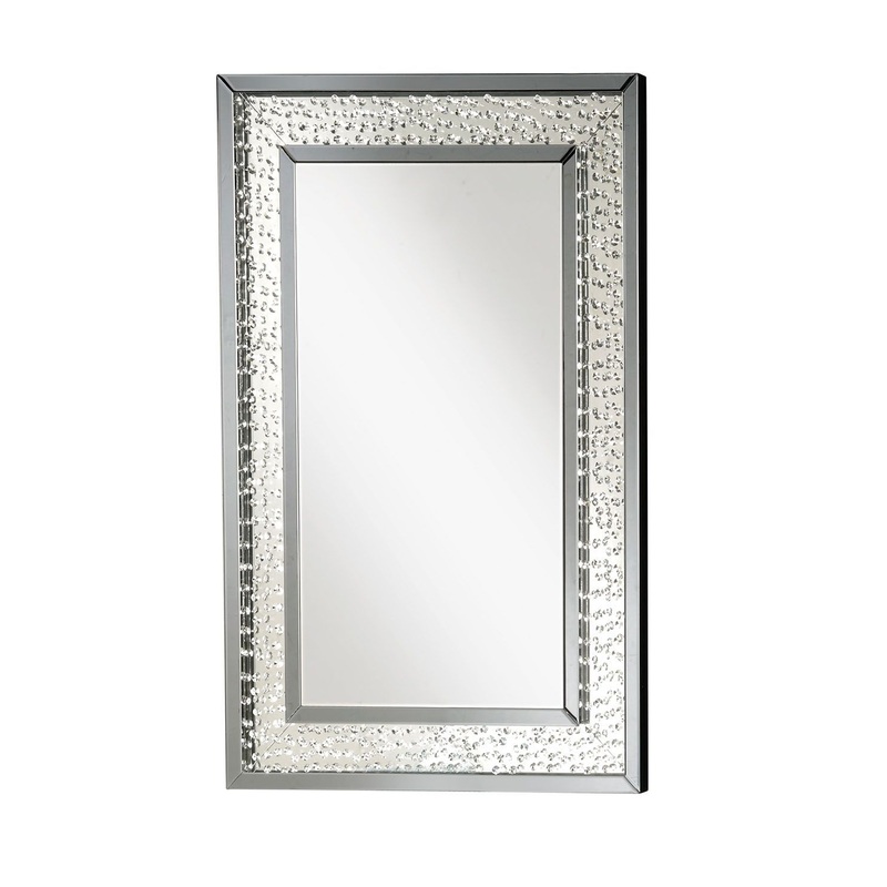 Nysa – 47 Rectangular Accent Mirror – Mirrored & Faux Crystals