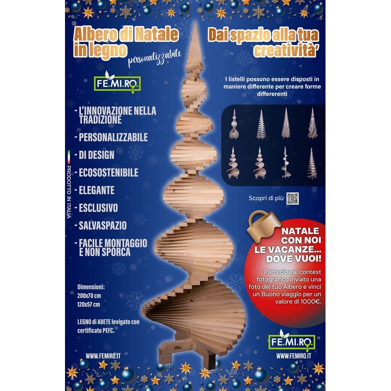 STYLIZED CHRISTMAS TREE WOOD 200X70CM