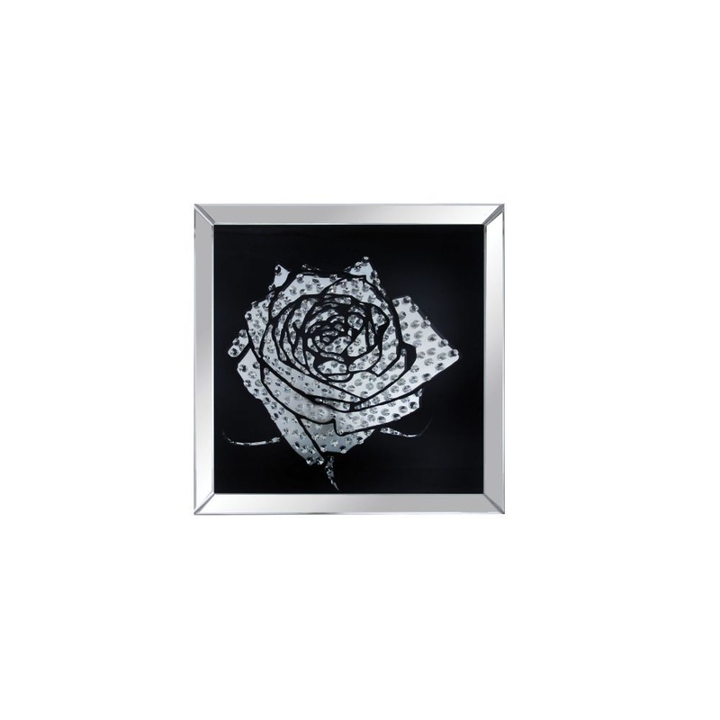 Talisha – Wall Art – Mirrored & Faux Crystal Rose