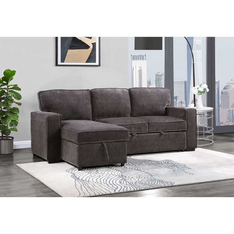 U0203 – Reversible Pull Out Sofa Bed – Dark Gray