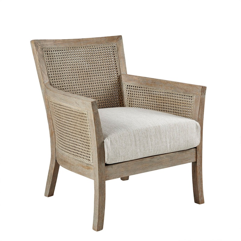 Cane Armchair With High Density Foam – Cream / Reclaimed Natural