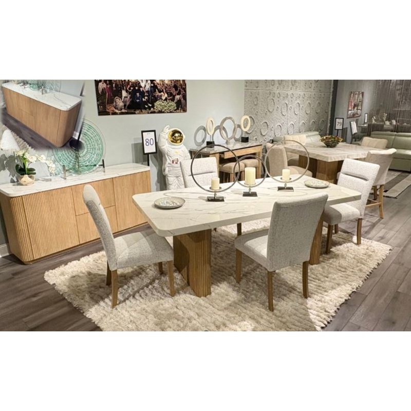 D2504 – 5 Piece Dining Room Set (Dining Table And 4 Dining Chairs) – Light Gray / White