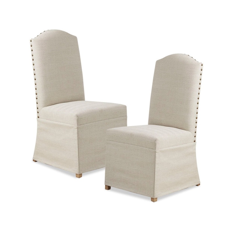 Dining Chair With Skirts (Set of 2) – Beige
