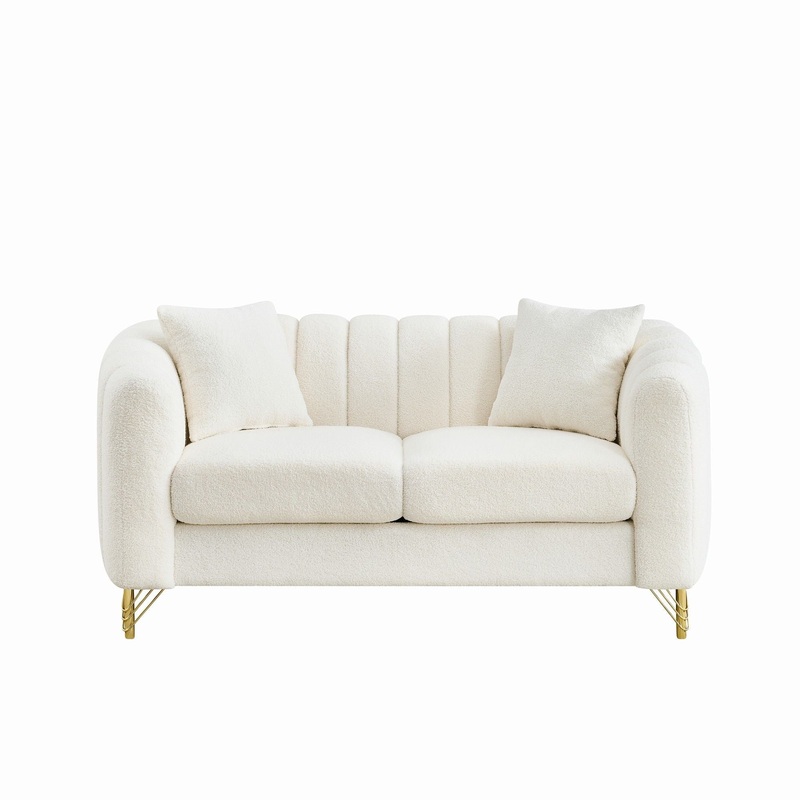 Loveseat Sofa For Living Room|Beige|Black