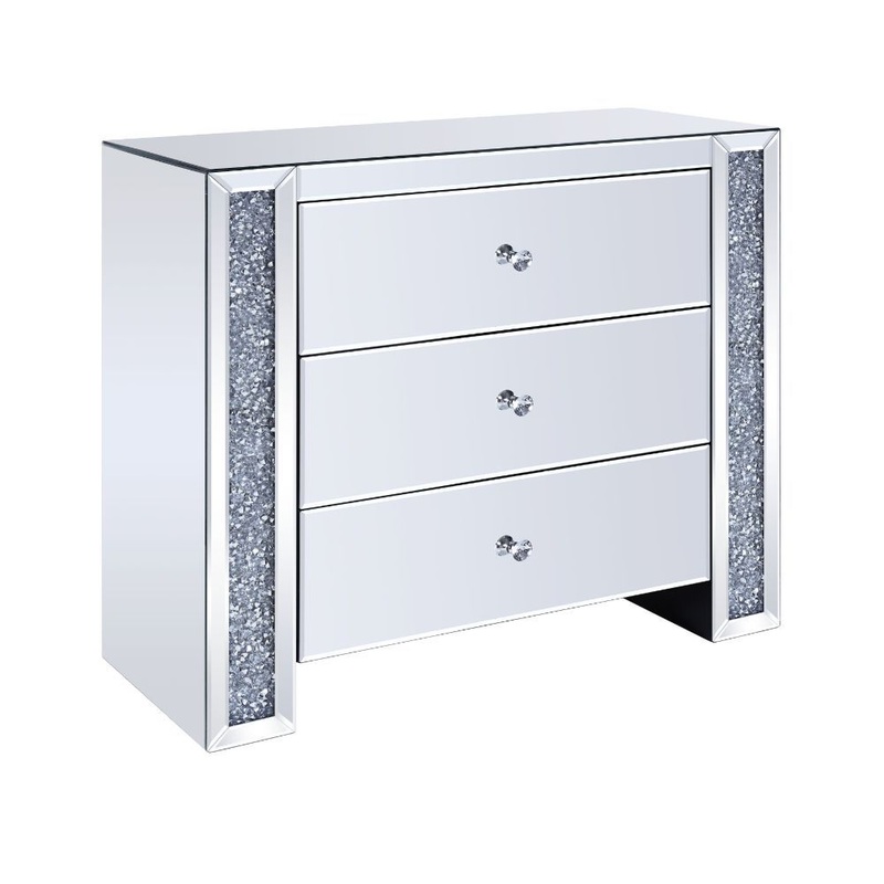 Noralie – 32 Console Cabinet – Mirrored & Faux Diamonds