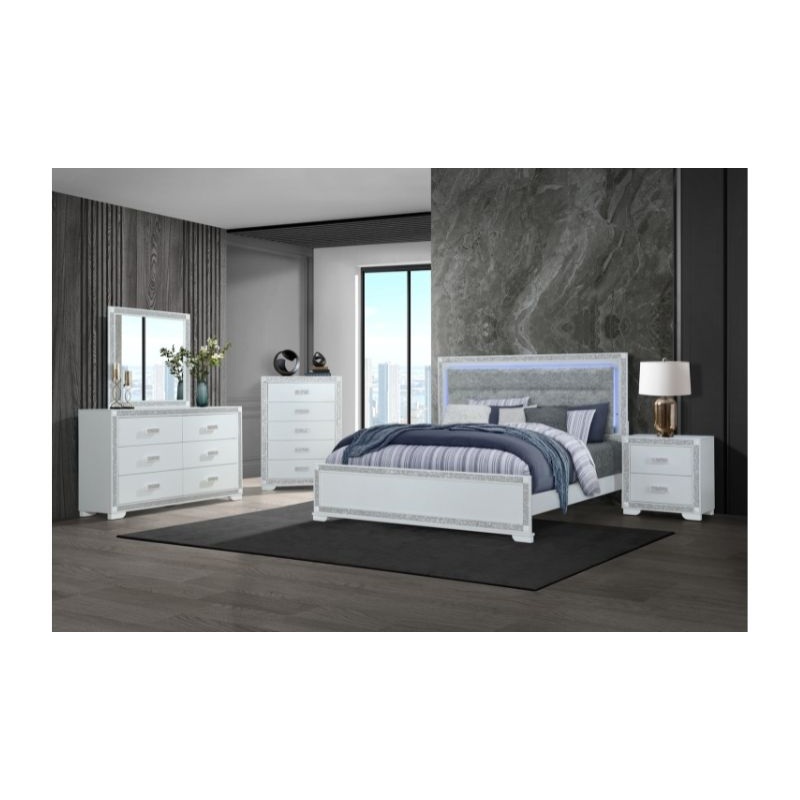 Soleil – 5 Piece King Bedroom Set – White