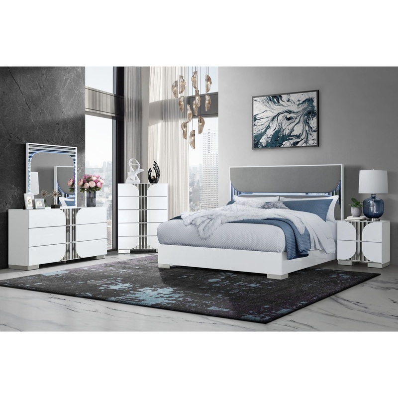 Talia – 4 Piece Queen Bedroom Set (Bed, Dresser, Mirror, Nightstand) – White
