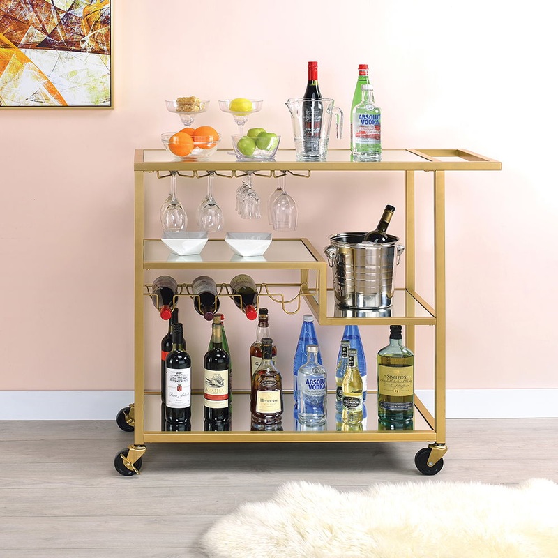 Adamsen – Serving Cart – Mirrored & Champagne