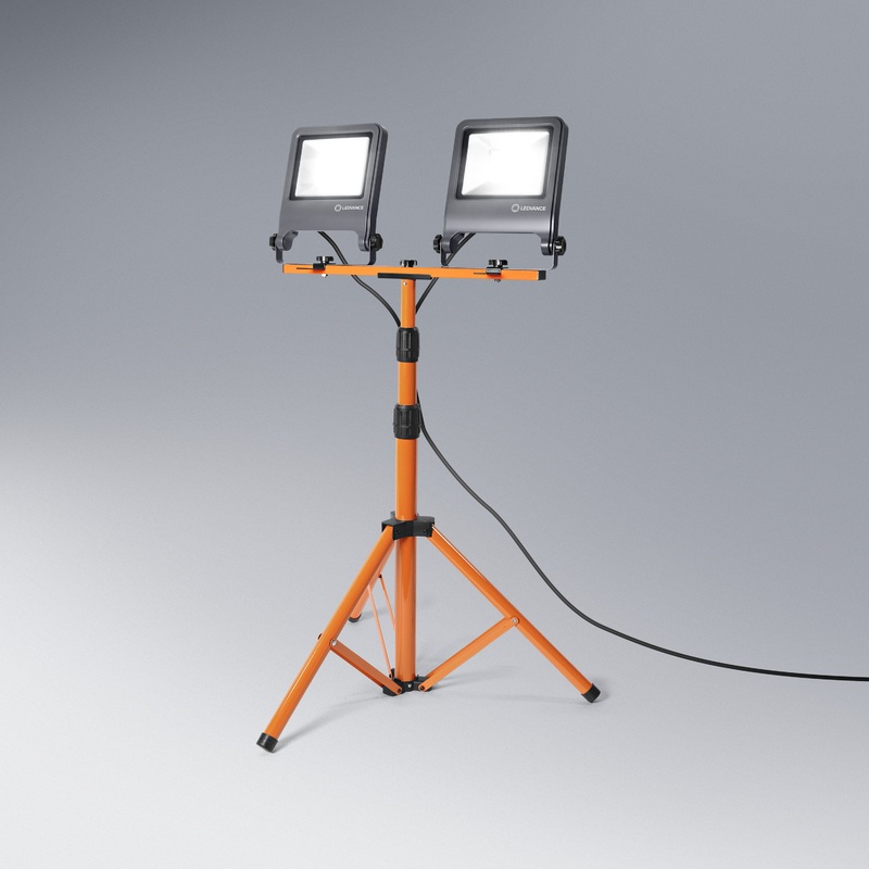 ALUMINUM TRIPOD PROJECTOR ORANGE LED 2X50W NATURAL LIGHT IP65