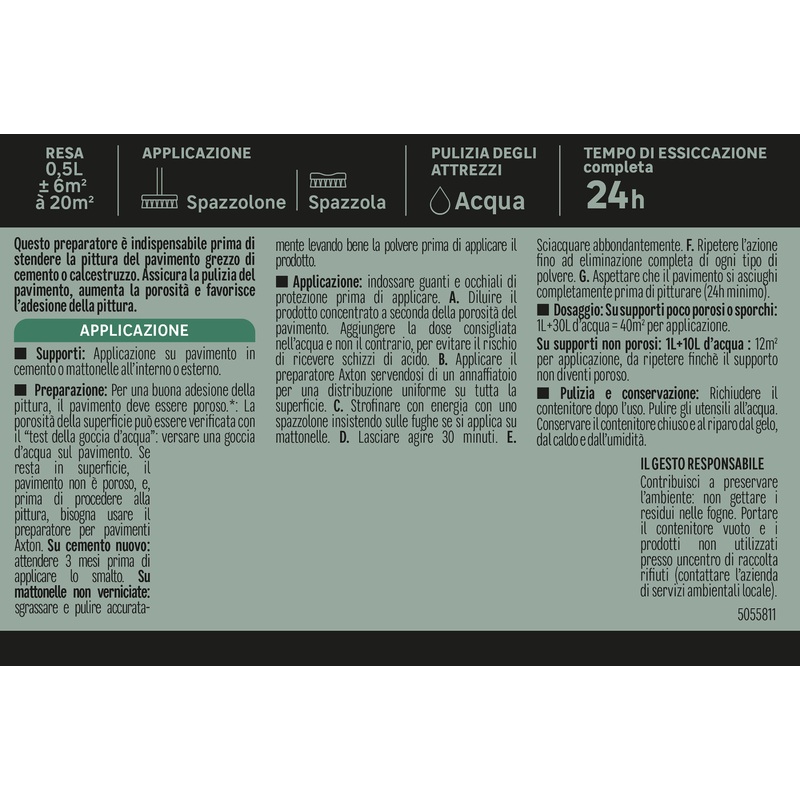 AXTON CEMENT AND TILE FLOOR PREPARER 500ML