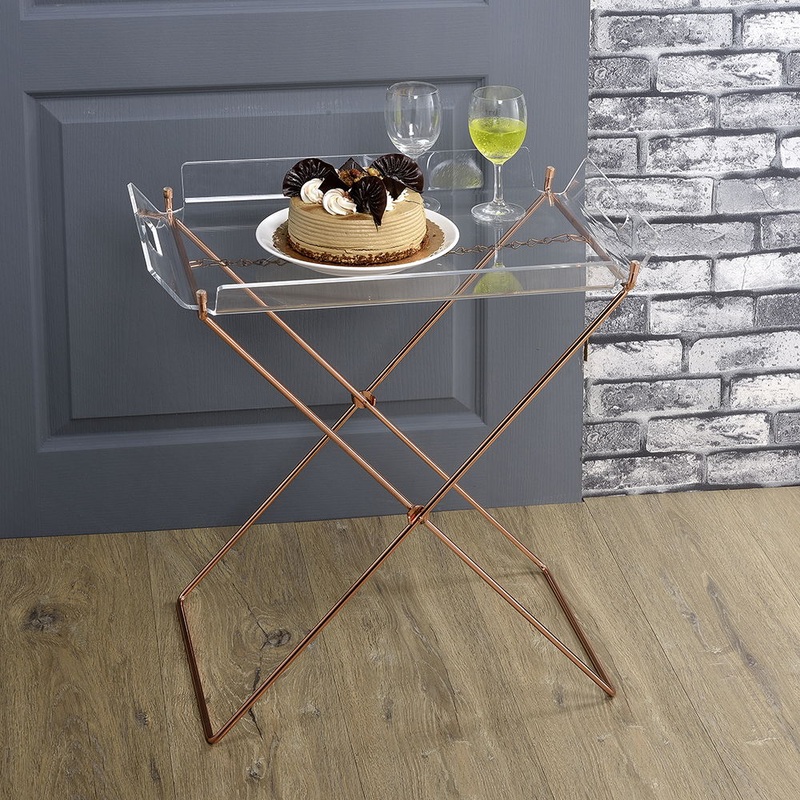 Cercie – Tray Table – Clear Acrylic & Copper