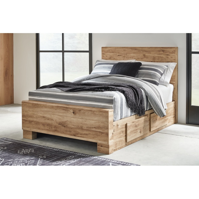 Hyanna  Panel Bed With 1 Side Storage