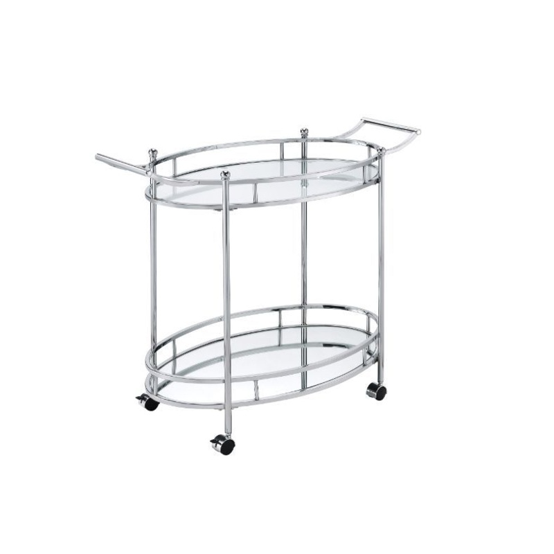 Jinx – Serving Cart – Clear Glass & Chrome