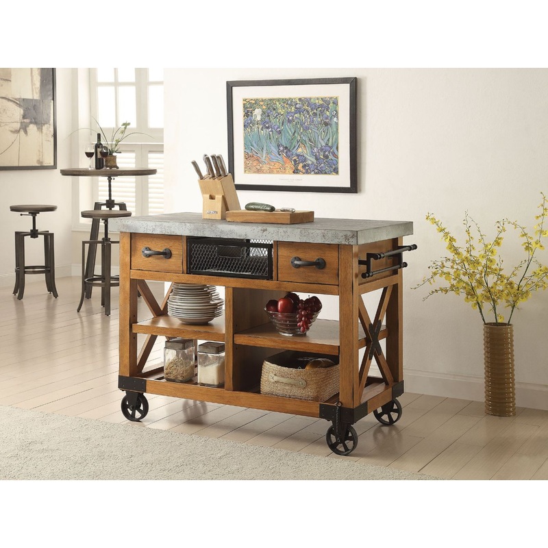 Kailey – Kitchen Cart – Antique Oak