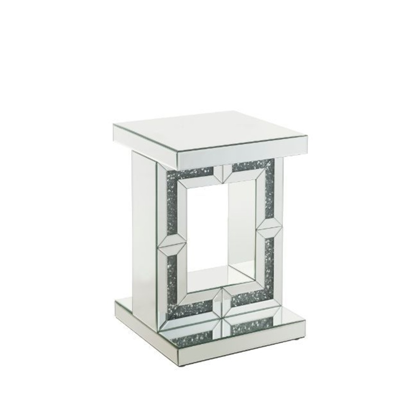 Noralie – 16 Accent Table – Mirrored & Faux Diamonds