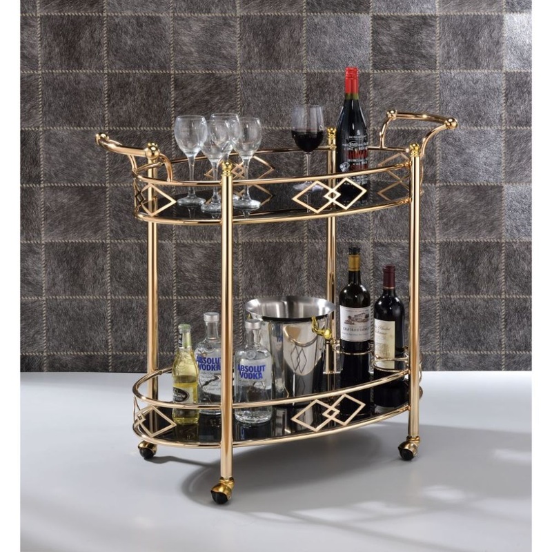 Ottesen – Serving Cart – Black Glass & Gold