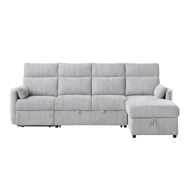 Sleeper Sofa With Storage Chaise – Grey