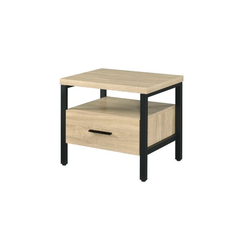 Yawan – Accent Table – Oak & Black