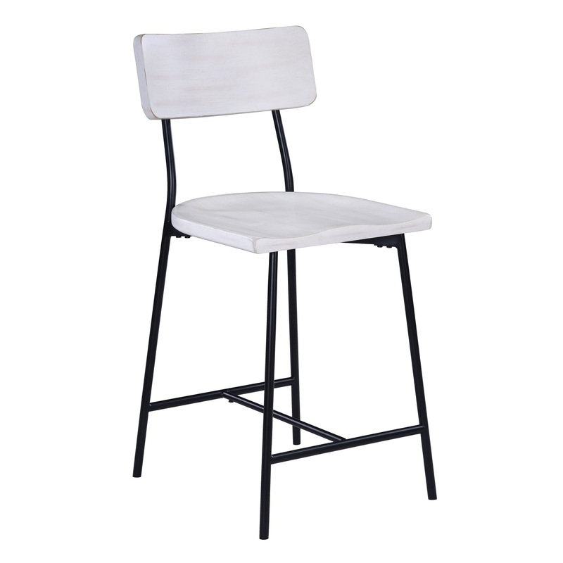 Badin – Counter Stool – White Washed
