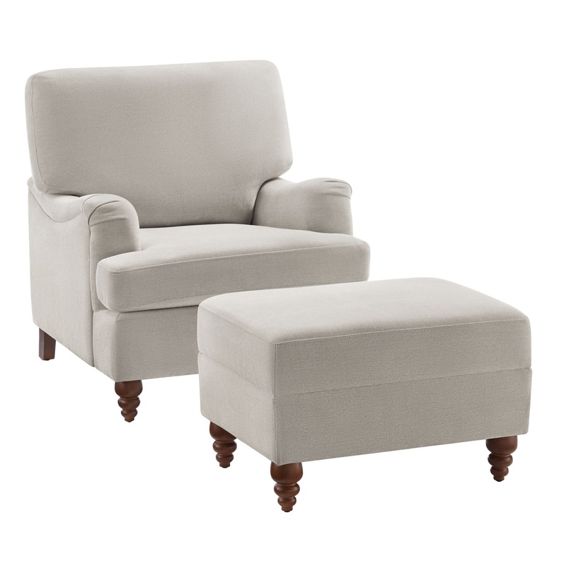 Candor – Chair And Ottoman Set – Beige