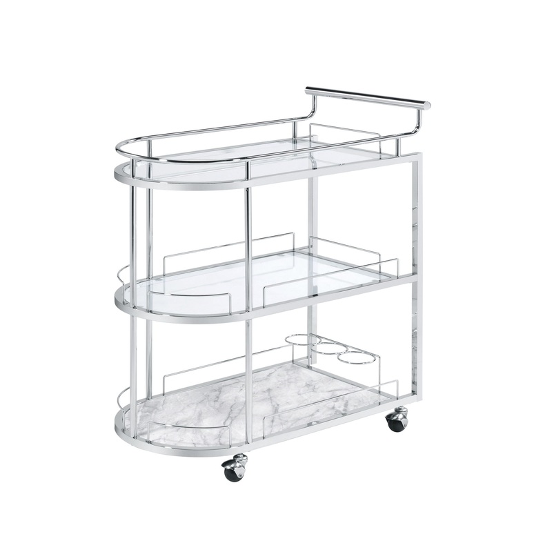 Inyo – Serving Cart – Clear Glass & Chrome