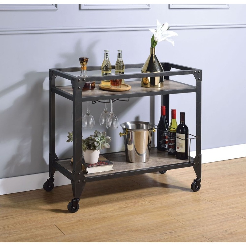 Jorgensen – Serving Cart – Rustic Oak & Charcoal