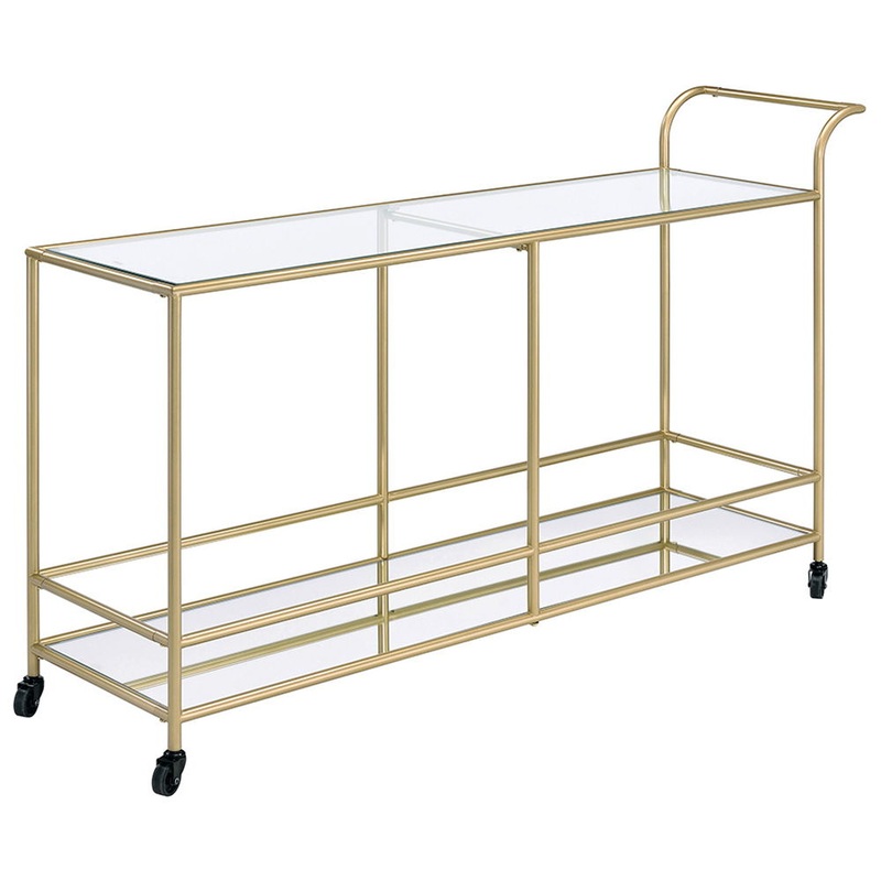 Kenda – Serving Cart – Clear Glass, Mirrored & Gold