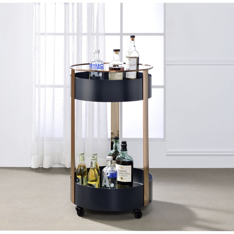 Narrel – Serving Cart – Onyx & Copper