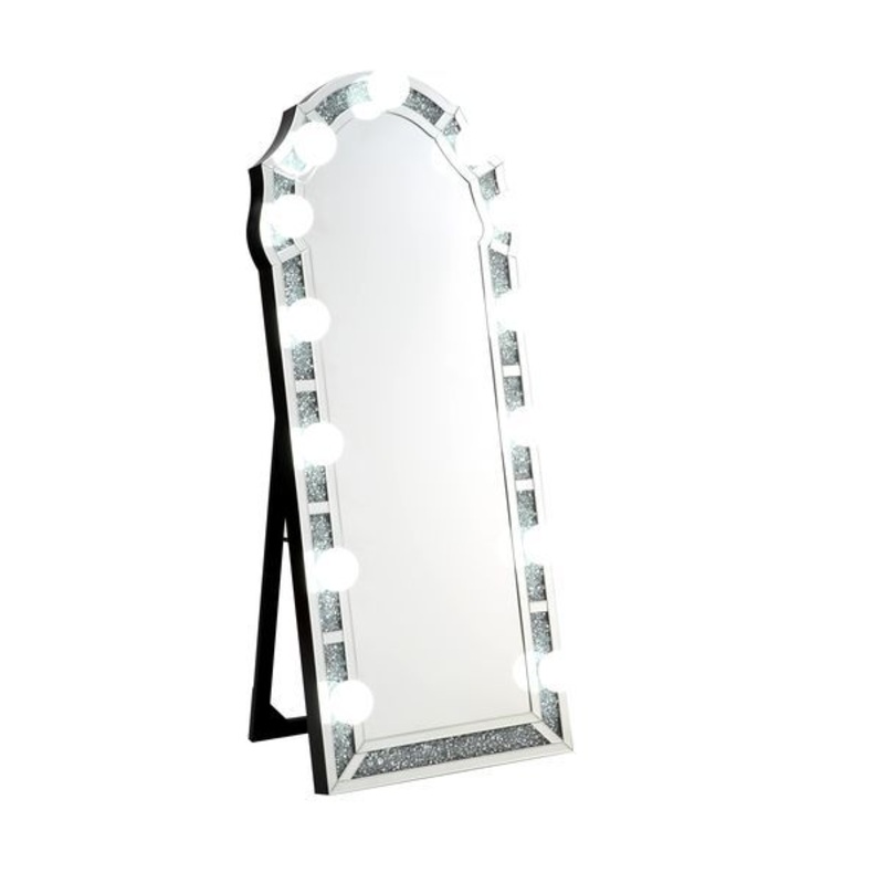 Noralie – 63 Accent Floor Mirror – Mirrored & Faux Diamonds