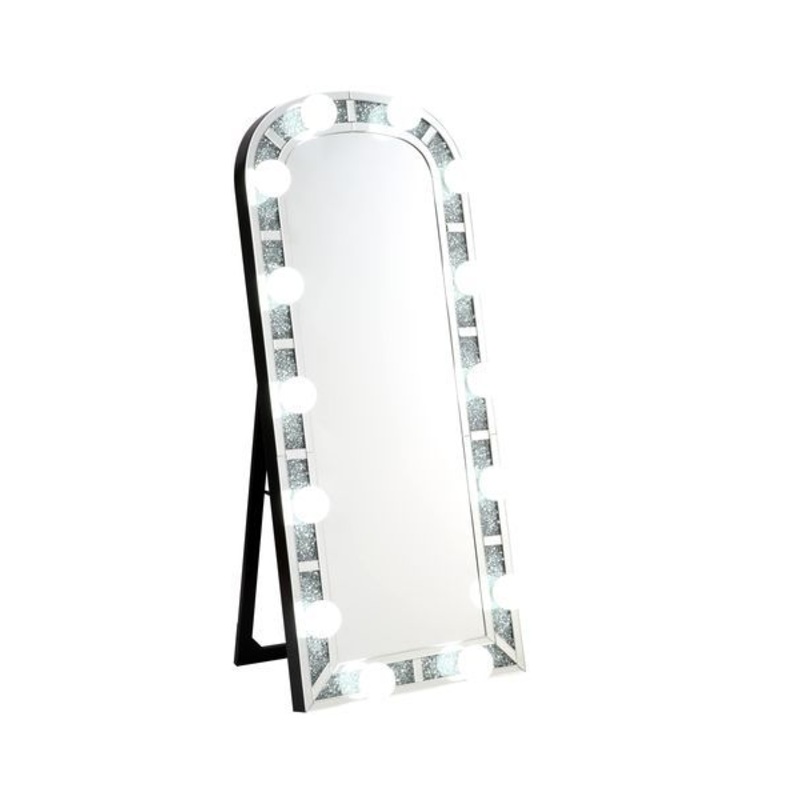 Noralie – Floor Mirror – Mirrored & Faux Diamonds