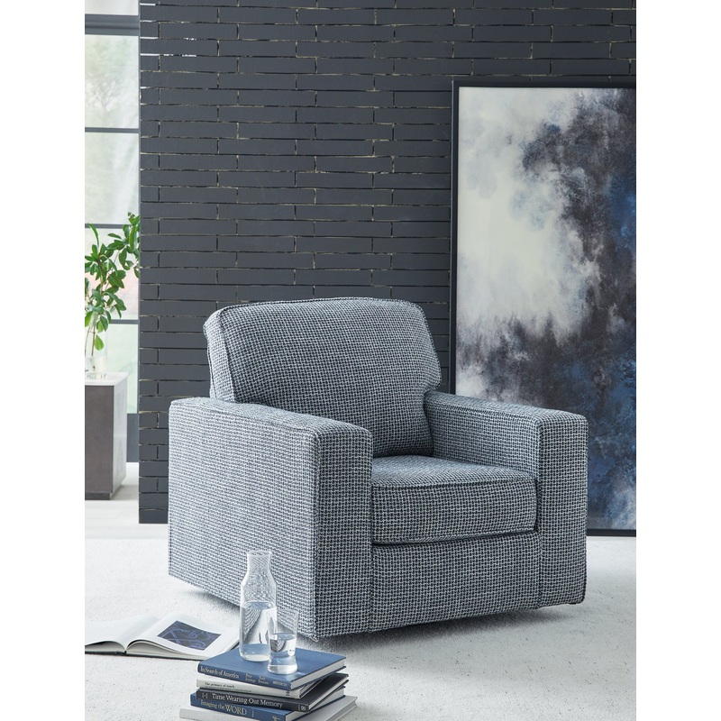 Olwenburg Swivel Accent Chair|Taupe|Denim