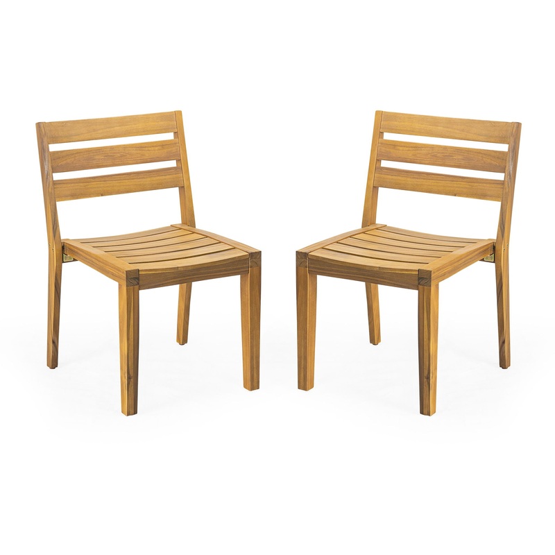 Outdoor Dining Side Chair (Set of 2) – Teak Finish