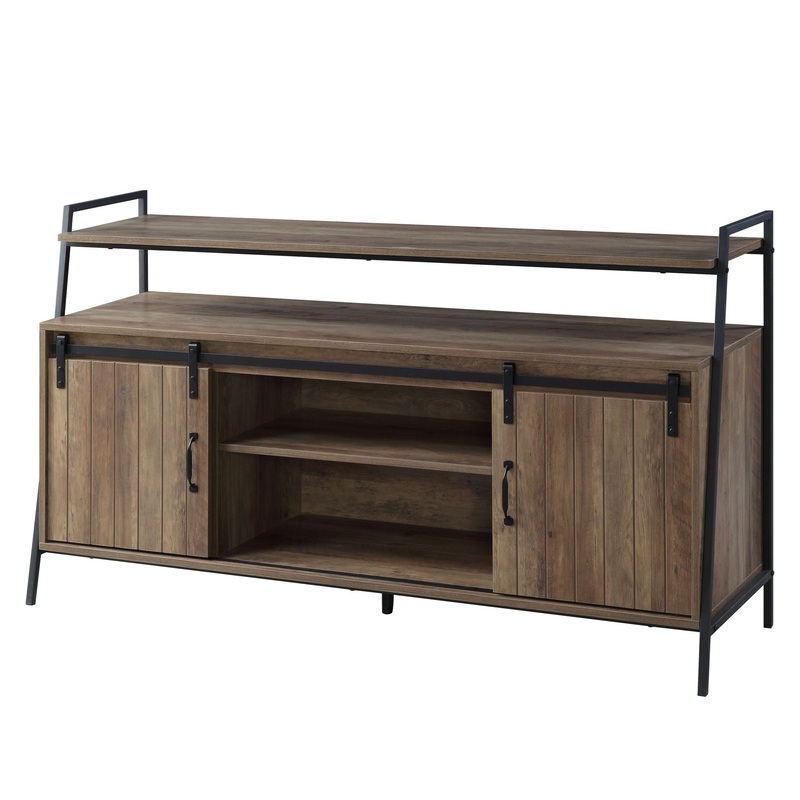 Rashawn – TV Stand – Rustic Oak & Black