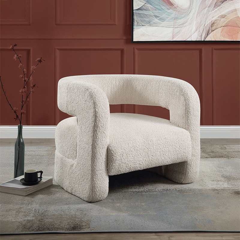 Yitua – Accent Chair – White Teddy Sherpa