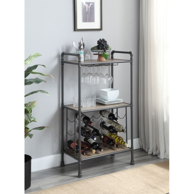 Brantley – Wine Rack – Antique Oak & Sandy Gray