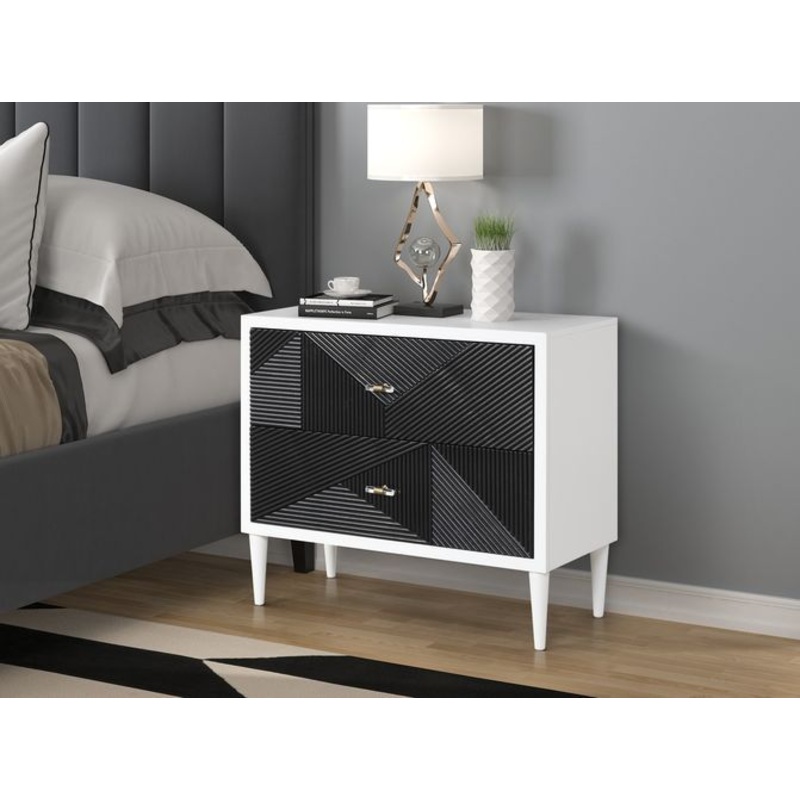 Dubni – Accent Table – White & Black
