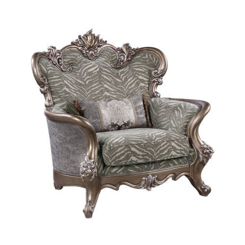 Elozzol – Chair With Pillow – Fabric & Antique Bronze