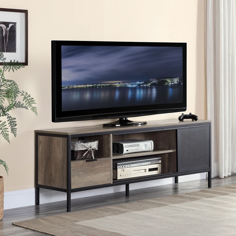 Nantan – 21 TV Stand – Rustic Oak & Black