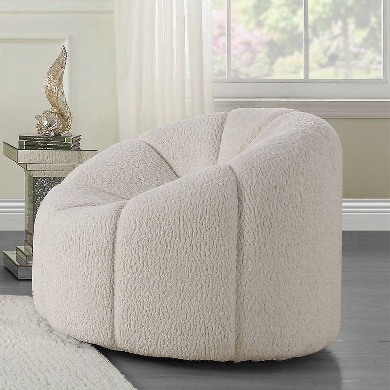 Osmash – Chair With Swivel – White Teddy Sherpa