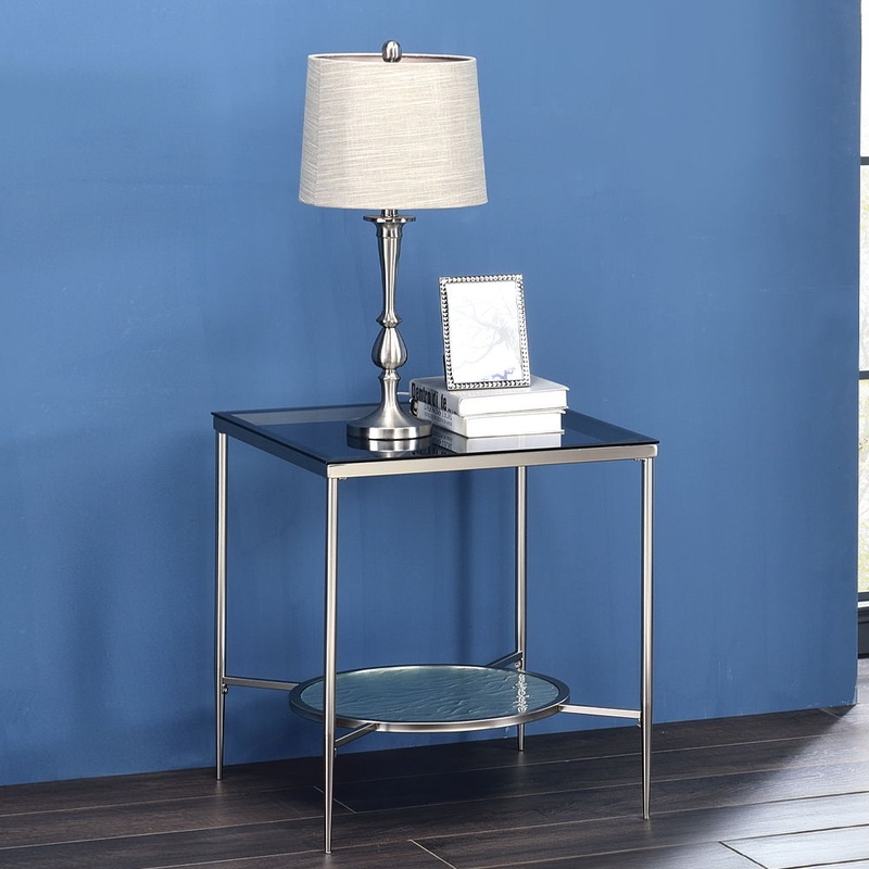 Adelrik – End Table – Glass & Chrome