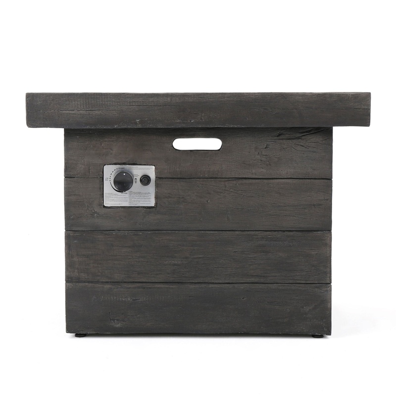 Anchorage – Wood Square Fire Pit 40, 000 Btu – Gray