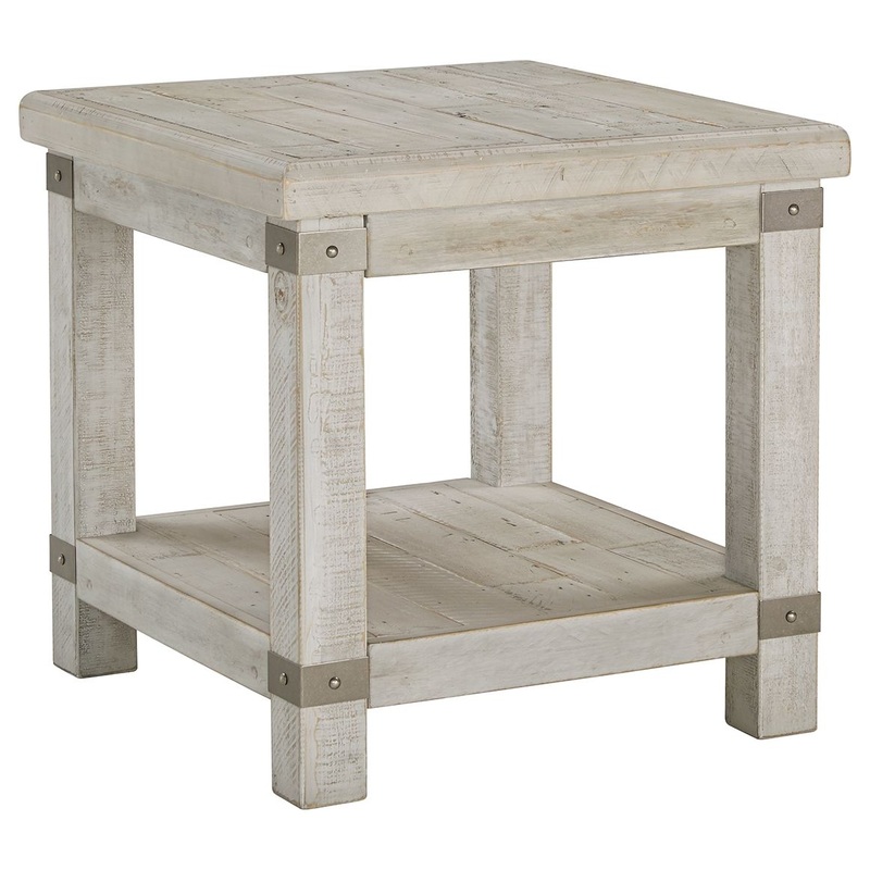 Carynhurst – Rectangular End Table – White Wash Gray