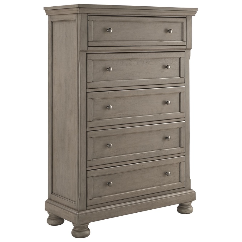 Lettner – Five Drawer Chest – 2-handles – Light Gray