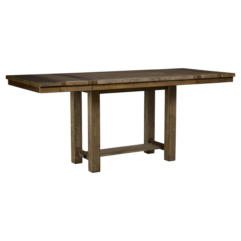Moriville – Rectangular Dining Room Counter Extension Table – Grayish Brown