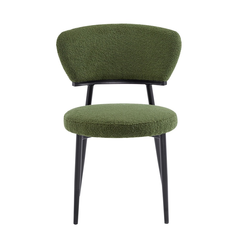 Upholstered Dining Chair (Set of 2) – Green Fabric