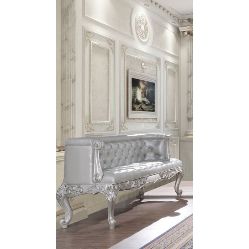 Valkyrie – Bench – Synthetic Leather & Antique Platinum