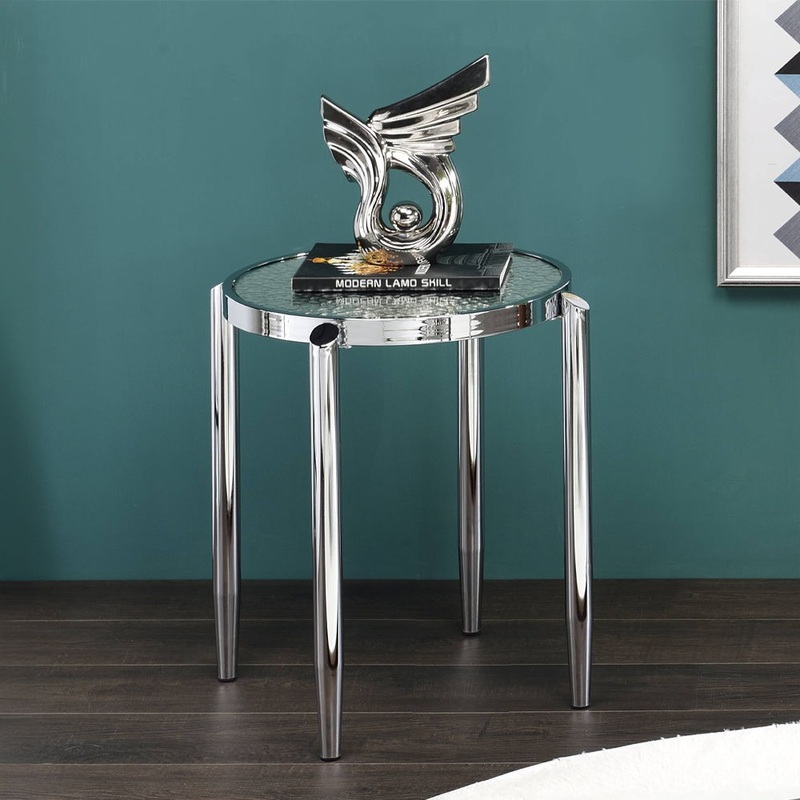 Abbe – End Table – Glass & Chrome