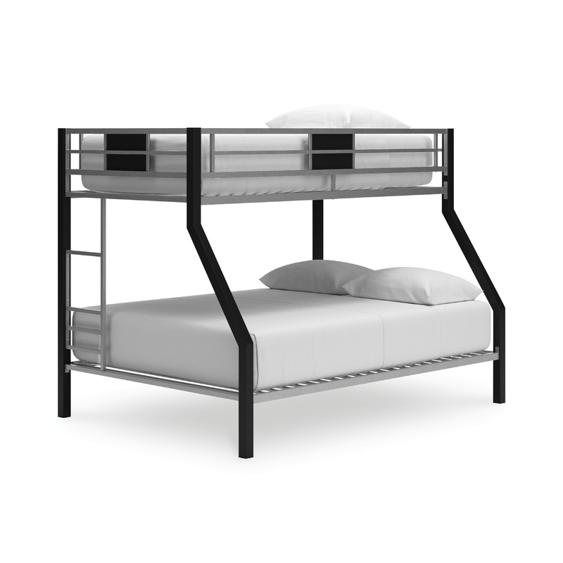 Dinsmore – Bunk Bed W/Ladder|Dark Gray|Twin over Full|Twin over Twin