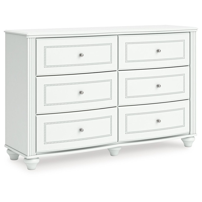 Kozlani – Six Drawer Dresser|White|Dressers|Dresser & Mirror